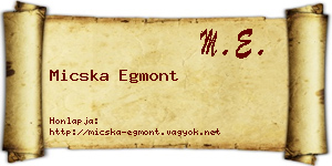 Micska Egmont névjegykártya
